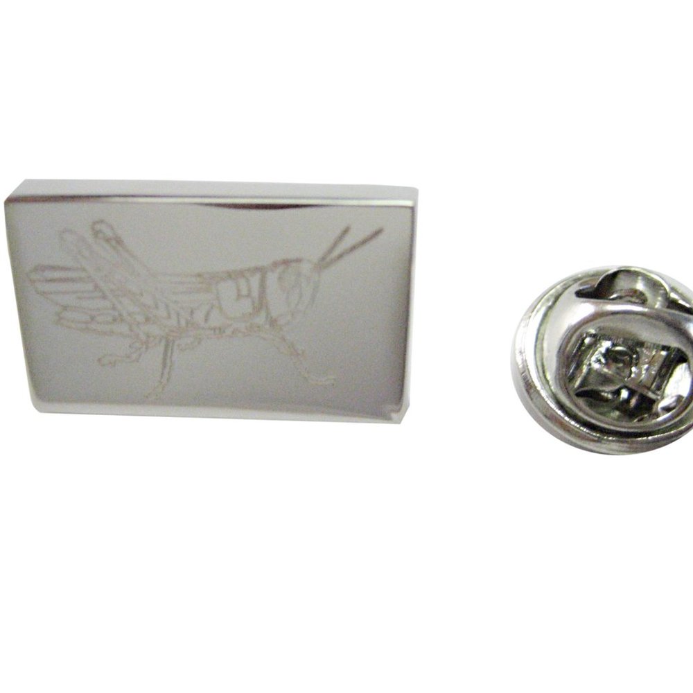 Etched Grasshopper Locust Insect Lapel Pin - image 1